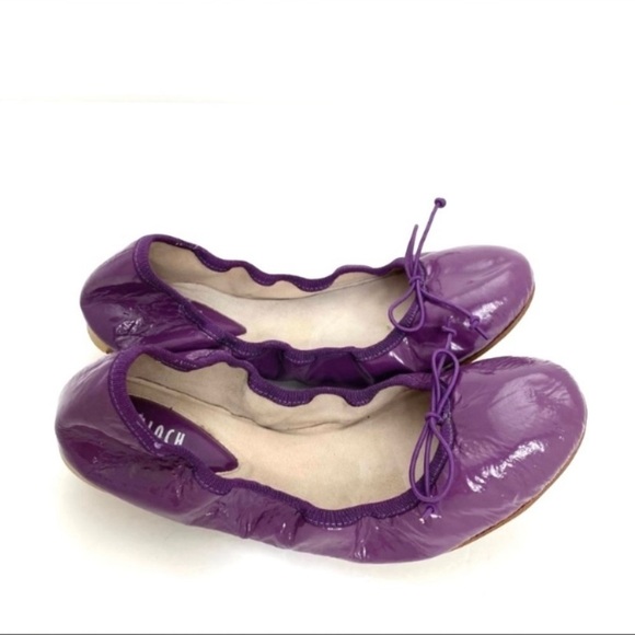 BLOCH Patent Leather Round Toe Travel Ballet Flats in Purple Size 37.5 - Picture 5 of 10